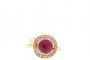 18 Carat Rose Gold Ring - Diamonds 0.18 ct - Ruby 1