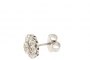 18 Carat White Gold Earrings - Diamonds 1.10 ct - Rosette 1