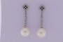 Boucles d'Oreilles Or Blanc 18 Carats - Diamants et Perles 1