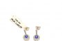 Pendientes Oro Blanco 18 Quilates - Diamantes 0.16 ct - Zafiro Azul 1