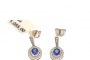 Pendientes Oro Blanco 18 Quilates - Diamantes 0.16 ct - Zafiro Azul 2