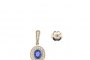 Orecchini Oro Bianco 18 Carati - Diamanti 0,16 ct - Zaffiro Blu 3