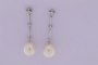 18 Carat White Gold Earrings - Diamonds 0,20 ct - Pearls 2