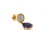 18 Carat Yellow Gold Earrings - Moonstone - Blue Sapphire 1