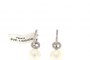 18 Carat White Gold Earrings - Diamonds 0.14 ct - 0.05 ct - Pearl 2