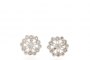 18 Carat White Gold Earrings - Diamonds 0.08 ct - 0.18 ct - Rosette 2
