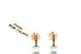 18 Carat Yellow Gold Earrings - Topaz - Blue Sapphire 1