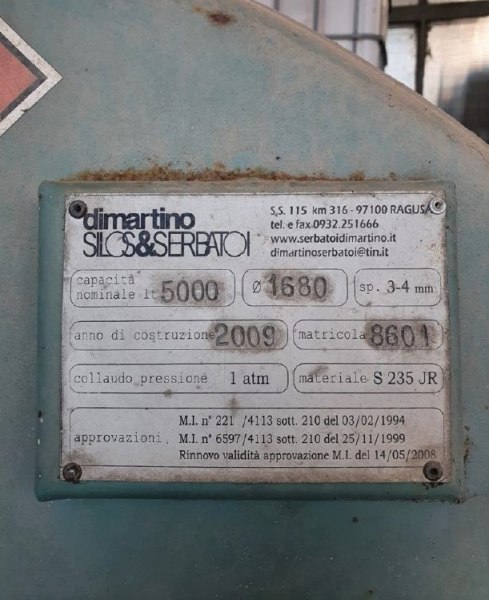 Резервоар за дизел Dimartino - Фал. 30/2020 - Съд на Месина - Продажба 3