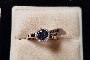 Bague Or Blanc 18 Carats - Diamants 0,06 ct - Saphir 0,22 ct 1