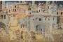 Ambrogio Lorenzetti - Skutki Dobrego Rządzenia w Mieście - Druk Offsetowy na Bawełnianej Tkaninie 1